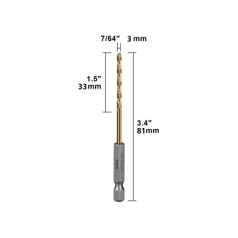 SALI Cobalt Drill Bit Set,20 Pack 7/64 Inch High Speed Steel Hex Shank Jobber Drill Bits, for Hardwood, Aluminum,Metal,Copper,Alloyed Steel - Image 3